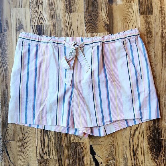 Loft Cotton Striped Shorts - Picture 1 of 4
